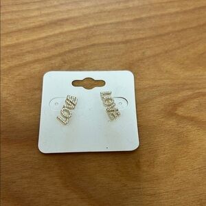 Gold Love Stud Earrings